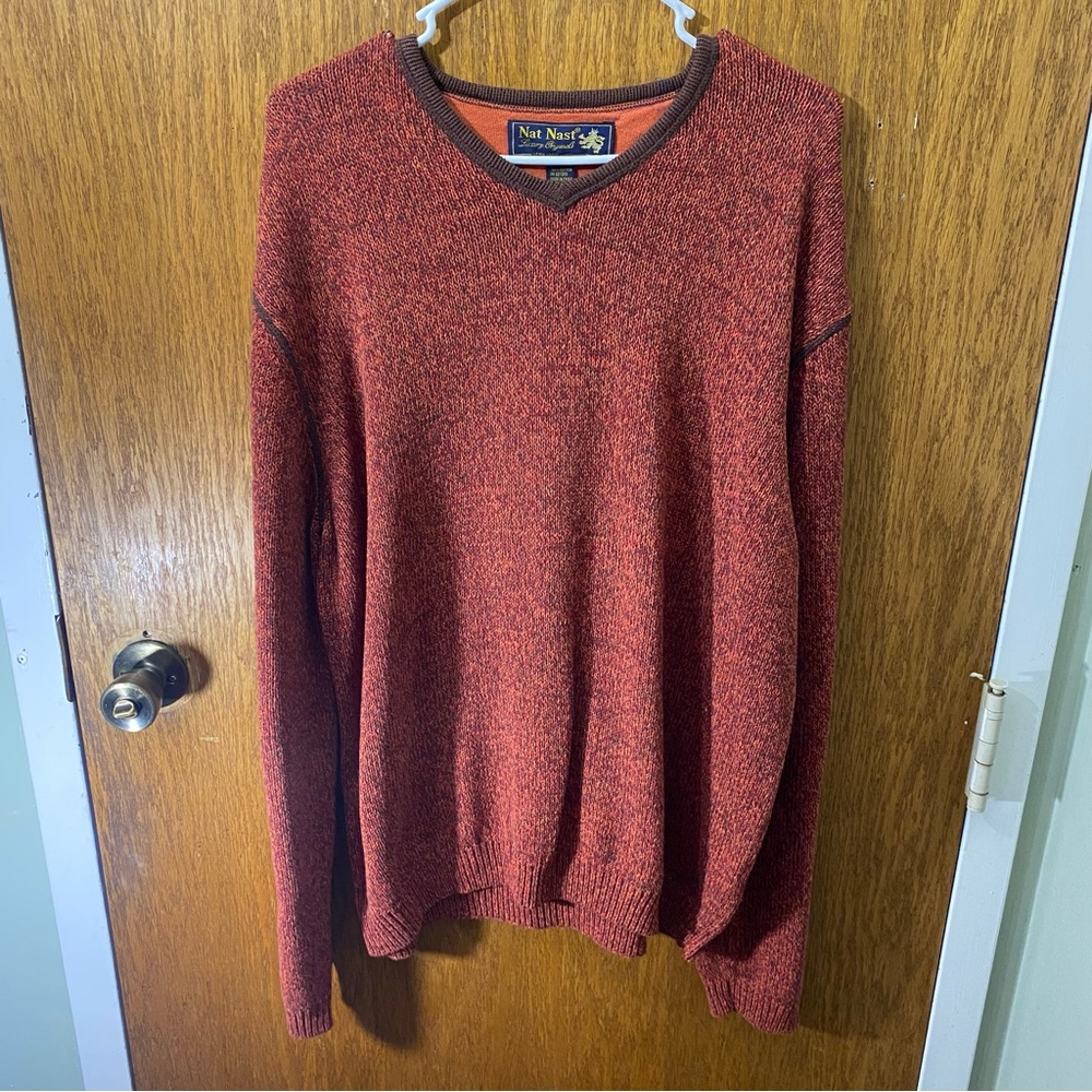 Nat Nast Brick Red Knit Sweater